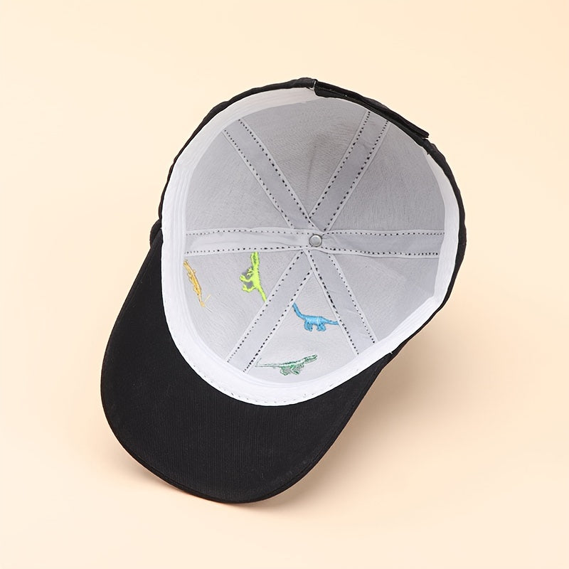 Kids Dinosaur Embroidered Baseball Cap Sun Protection for Boys 3-14