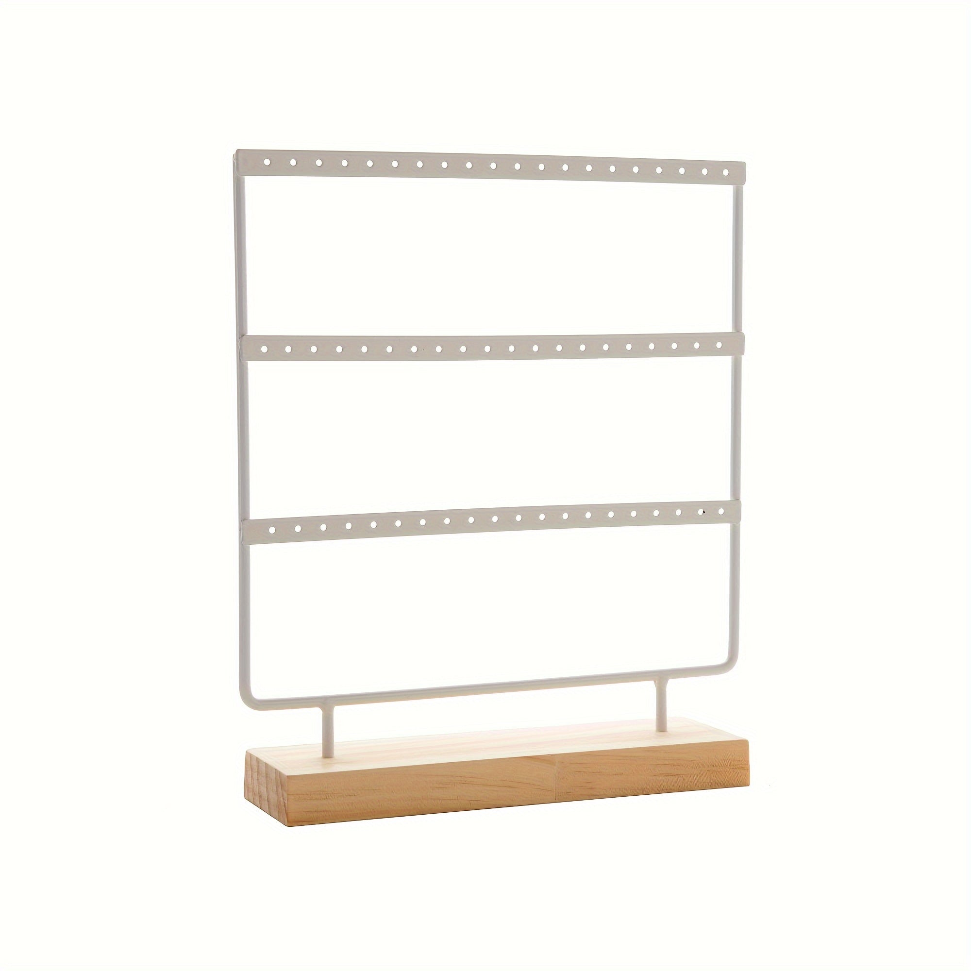 Средний деревянный и железный трехъярусный подставка для серег и украшений