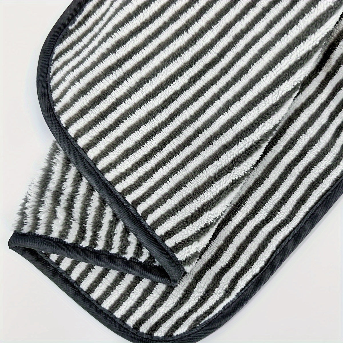 Dark Gray Stripe 6-Piece Towel Set Ultra-Soft Coral Fleece Quick-Drying Bath Hand Washcloths