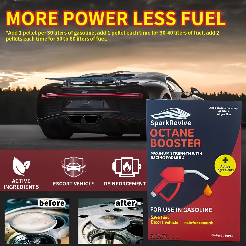 Octane Booster Tablets Fuel Additive for Increased Horsepower and Engine Cleaning