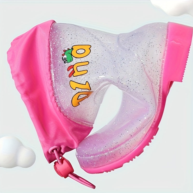 Kids' Outdoor Rain Shoes Transparent Letter Print PVC Rubber Sole for Boys and Girls