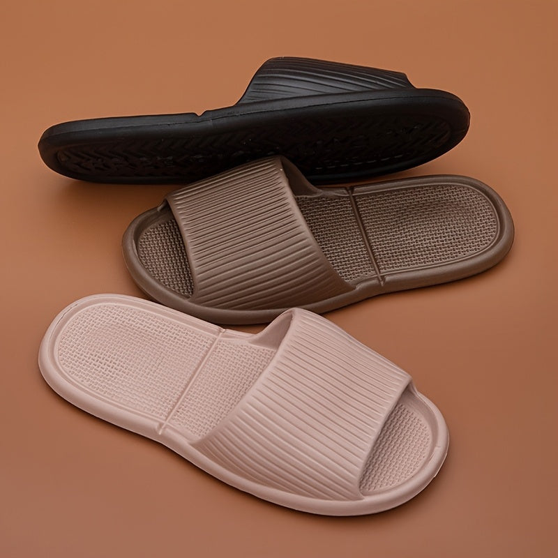 Унисекс EVA нескользящие тапочки минималистичные с полосками для дома и улицы, комфортные