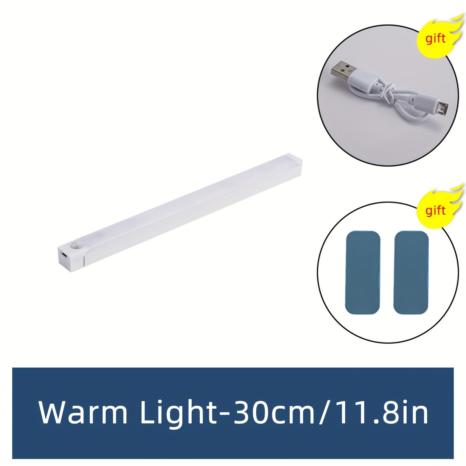 LED Motion Sensor Light with USB Rechargeable, Multiple Sizes for Indoor Use