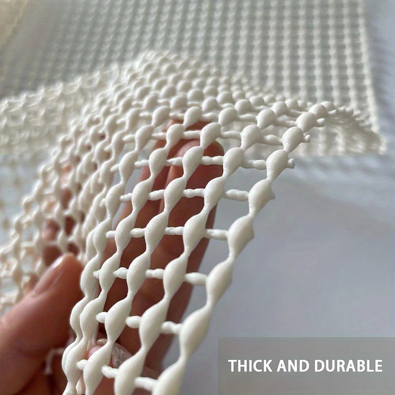 Beige PVC Non-Slip Rug Mat for Bedroom Living Room Kitchen Bathroom Indoor Use