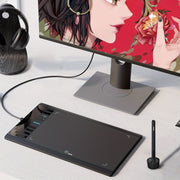 Графический планшет для рисования 25,4x15,2 см с 8 горячими клавишами и 8192 уровнями давления для Chromebook, Linux, Windows, Mac OS