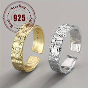 Sterling Silver Pleated Ring for Women Casual Formal Hip-Hop Style Lightweight