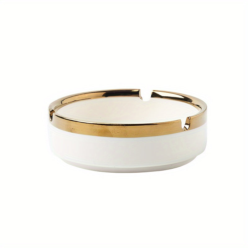 Mini Ceramic Ashtray Odorless Round Portable White Black Green