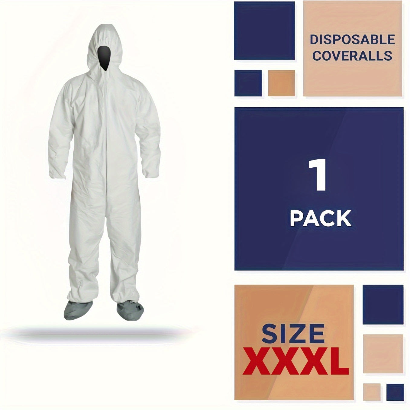 Unisex Lightweight Breathable Protective Coverall for Painting and Construction
