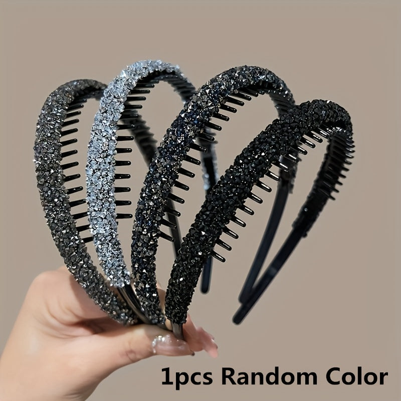 Full Diamond Hairbands with Teeth Anti-Slip for Face Washing and Makeup