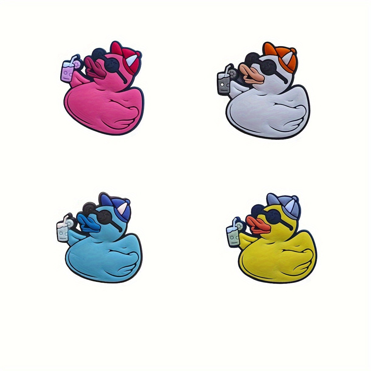 Set of 7 Cute Cartoon Duck Enamel Pins for Clothes Hats Bags Gift