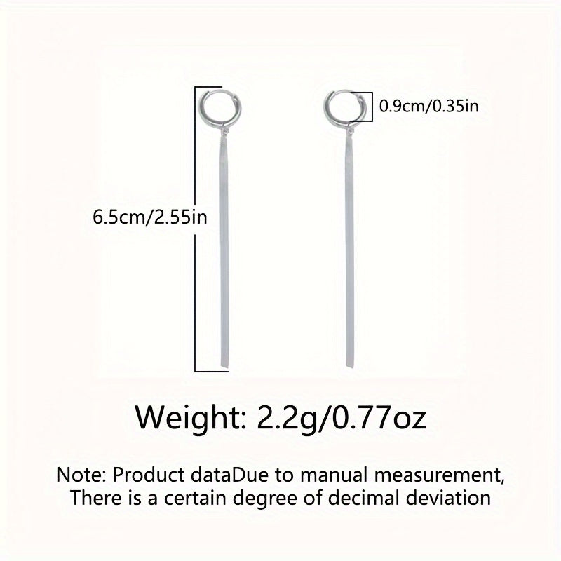 Sterling Silver Snake Chain Tassel Earrings for Women Casual Stylish Lightweight