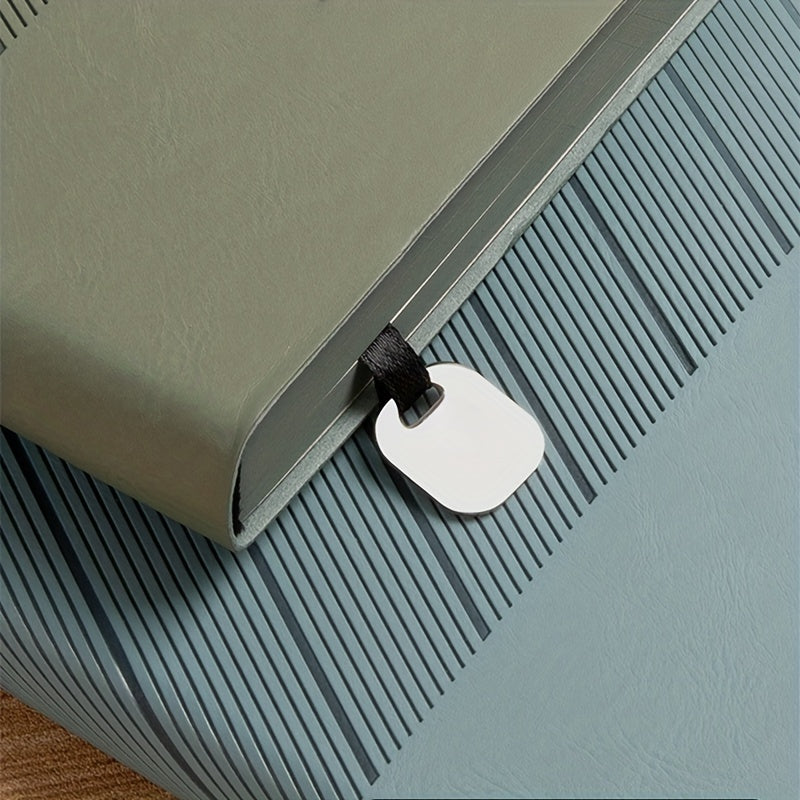 Faux Leather A5 Notebook with Pattern Squared Ruling Soft Cover Bookmark