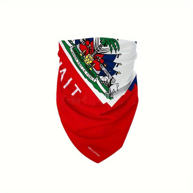 Set of 3 Oversized Caribbean and Haitian Flag Bandanas for Men Women