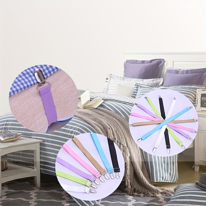 Juego de 2 clips ajustables para sábanas, hebillas antideslizantes para mantener las sábanas seguras