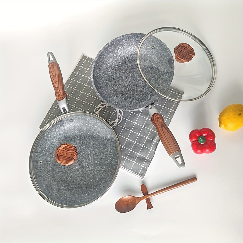 Cornstone Non-Stick Flat Bottom Pot with Lid and Tempered Glass Cover for Home Cooking