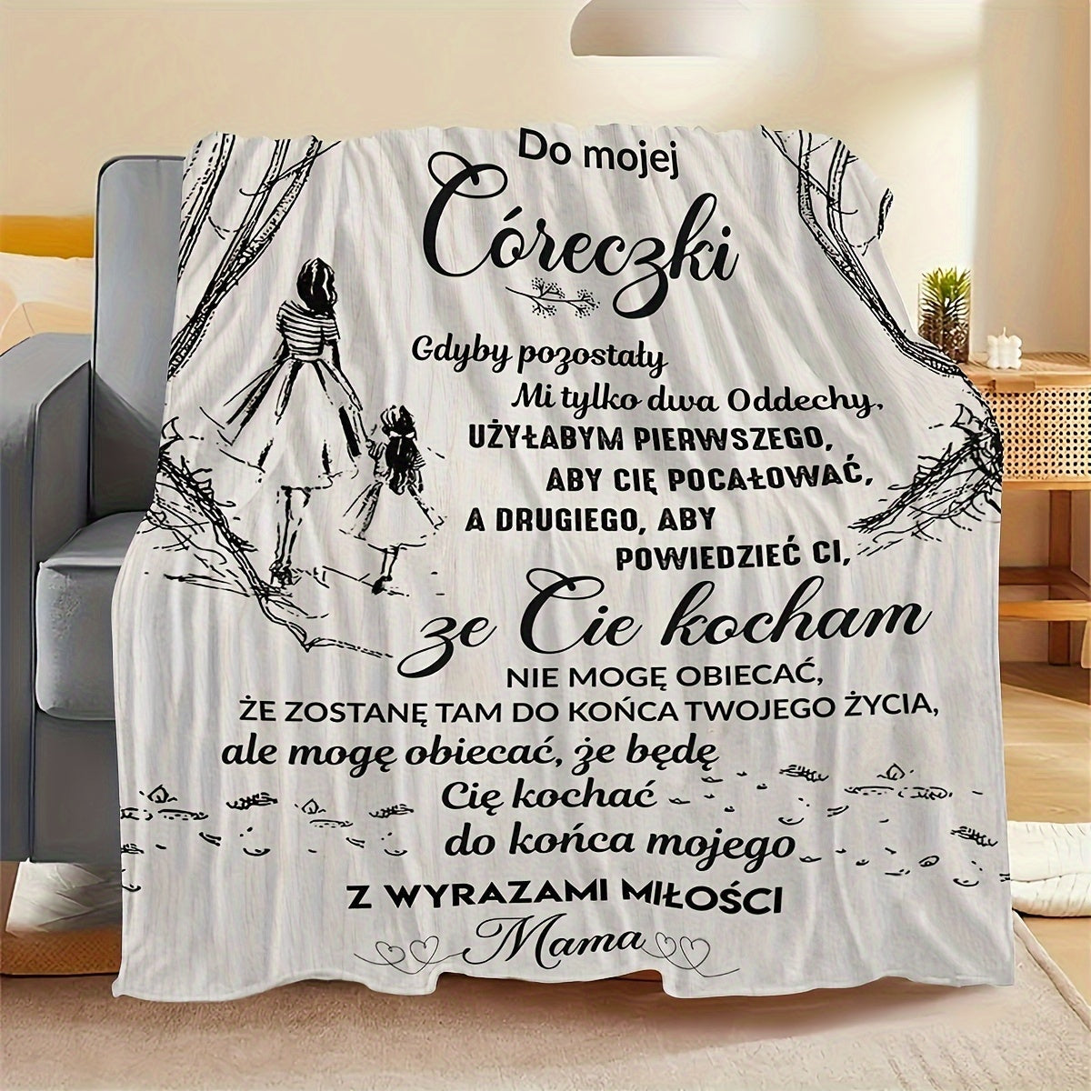 Personalized Daughter Blanket Soft Cozy Bed Sofa Travel Gift