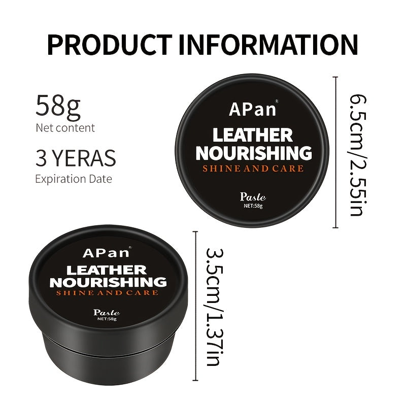 Leather Care Cream 58g for Leather Jackets Shoes Bags Sofas Nourishing