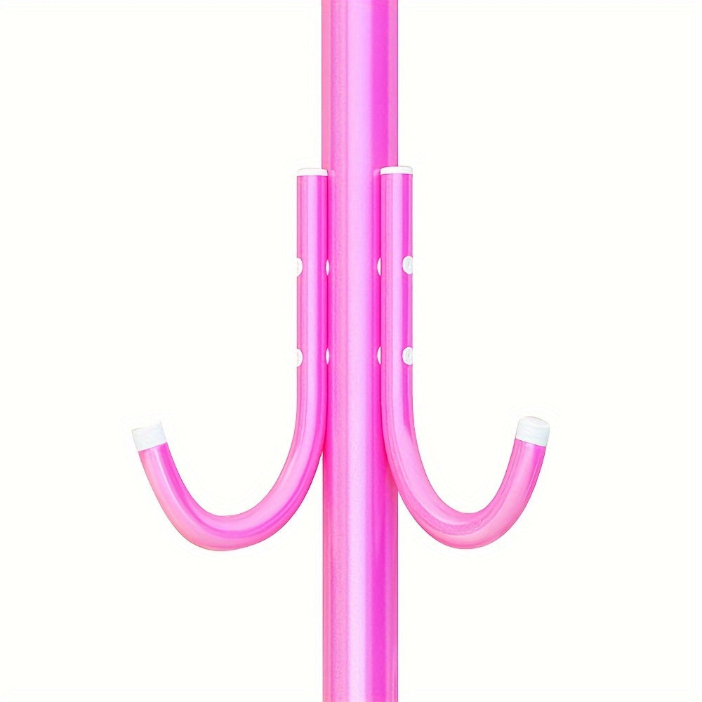 Freestanding Wrought Iron Clothes Rack in Black Light Blue or Pink Space-Saving Organizer