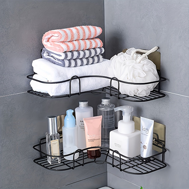 Треугольная железная настенная полка для ванной, кухни, спальни — хранение с полыми деталями