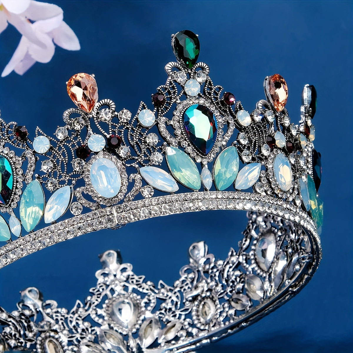 Vintage to'yli tiara taqilishi, to'ylar, promlar va konkurslar uchun rhinestones
