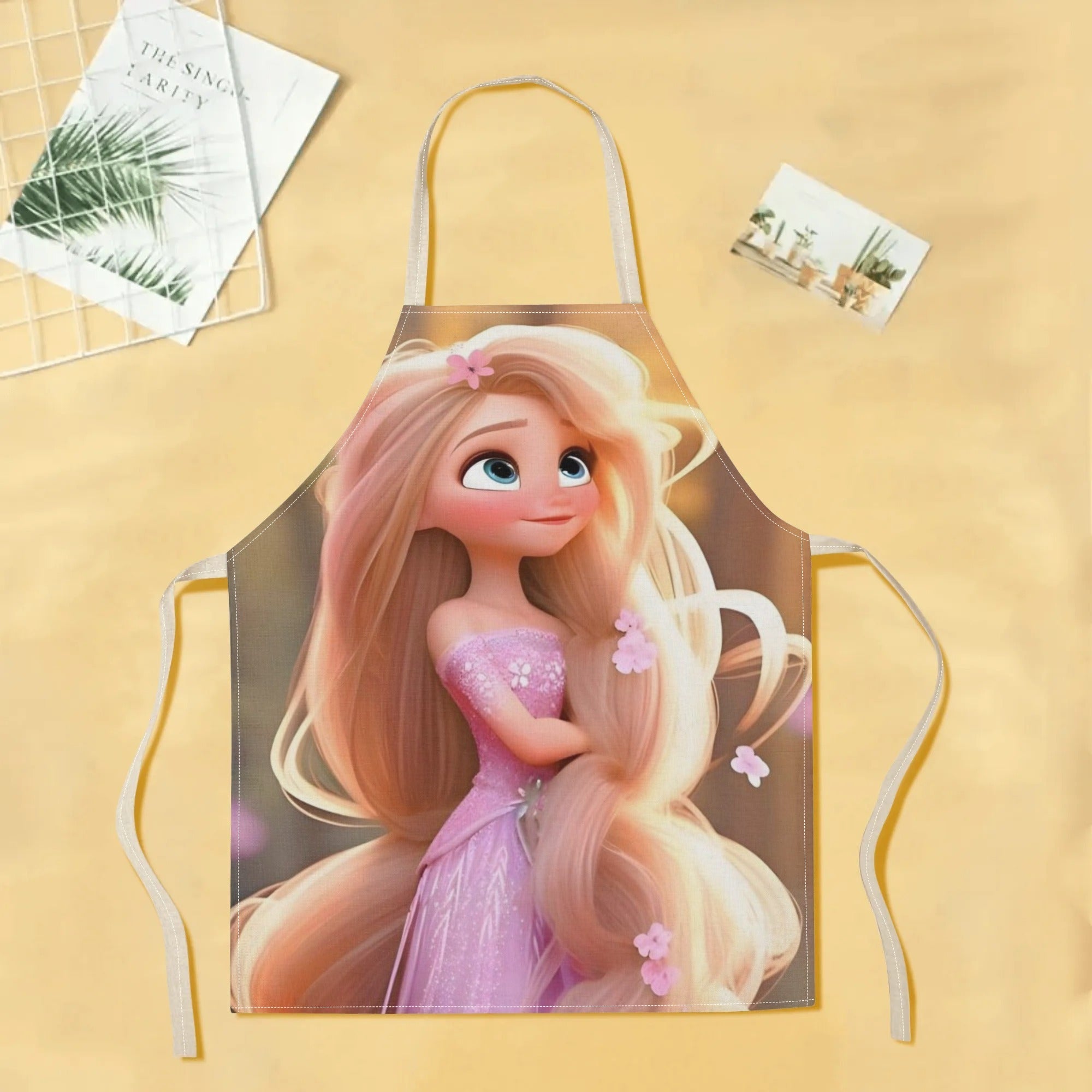 Waterproof Apron With Cartoon Elsa Design For Kitchen Restaurant Supermarket