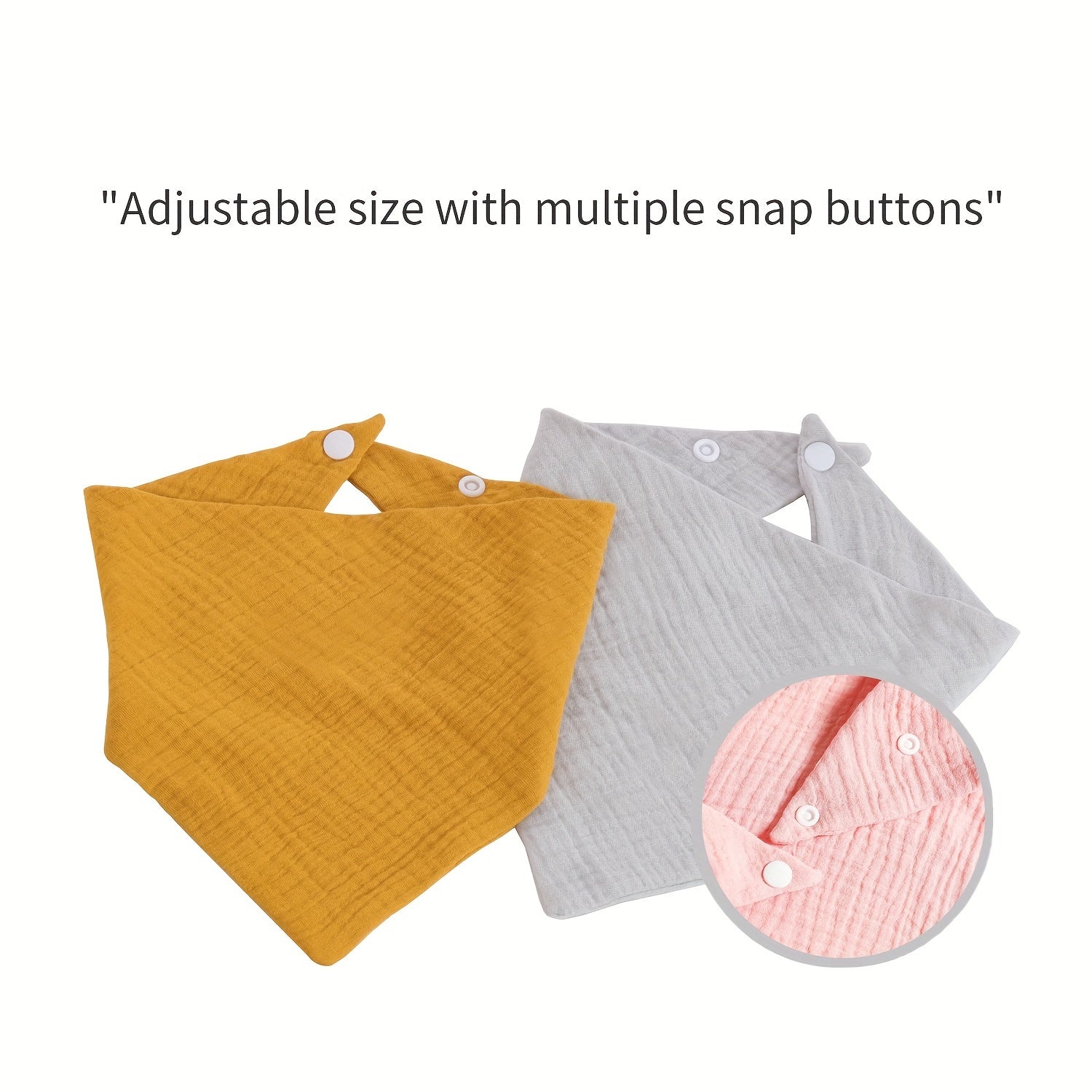 Set of 10 Baby Muslin Bibs for Boys and Girls Soft Woven Drool Bibs with Snap Closure Ages 0-3