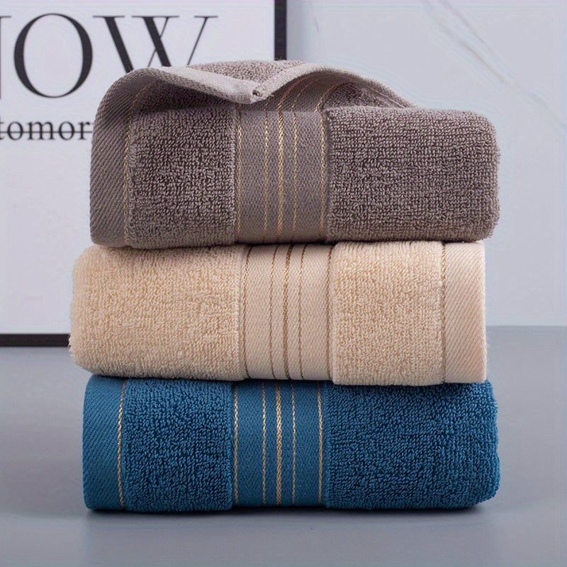Cotton Hand Towels 500 GSM Super Absorbent Striped Pattern for Bathroom Face Hair