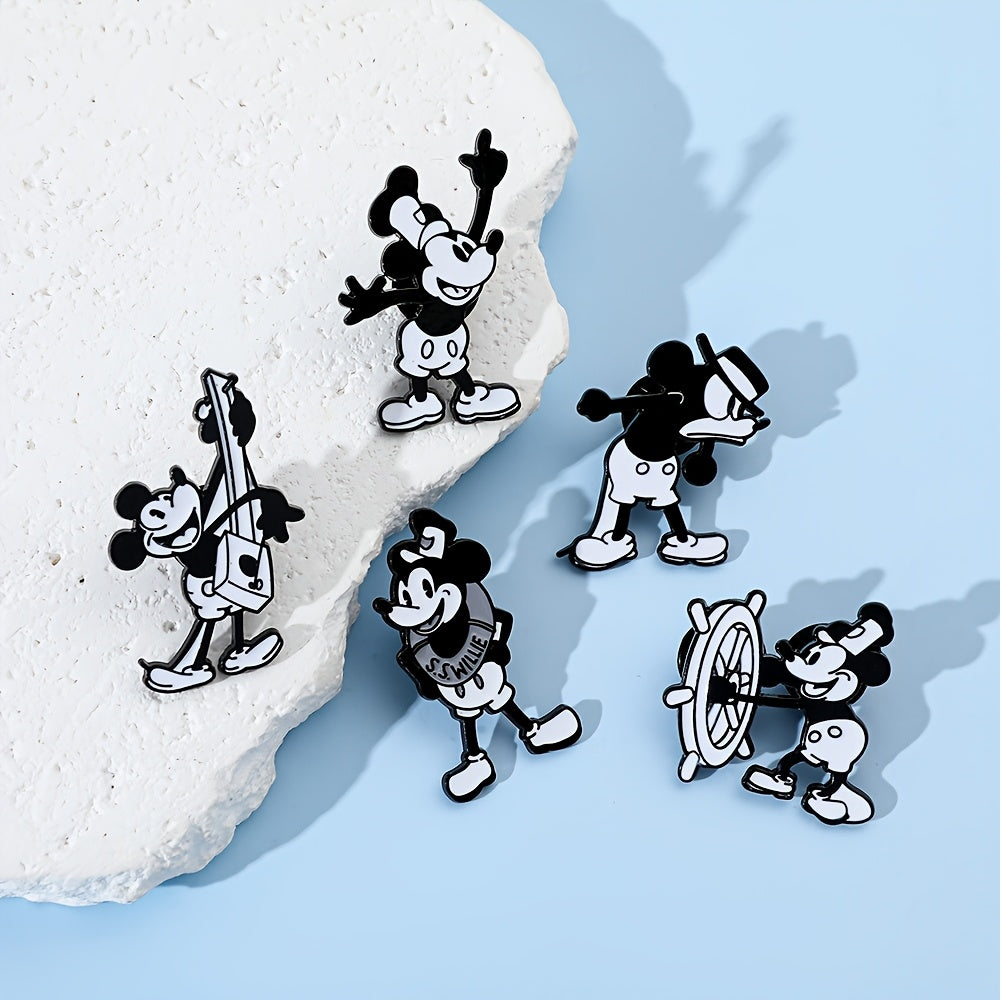 Disney Mickey Mouse Enamel Pins for Kids and Adults Alloy Cartoon Character Brooches Backpack Accessories