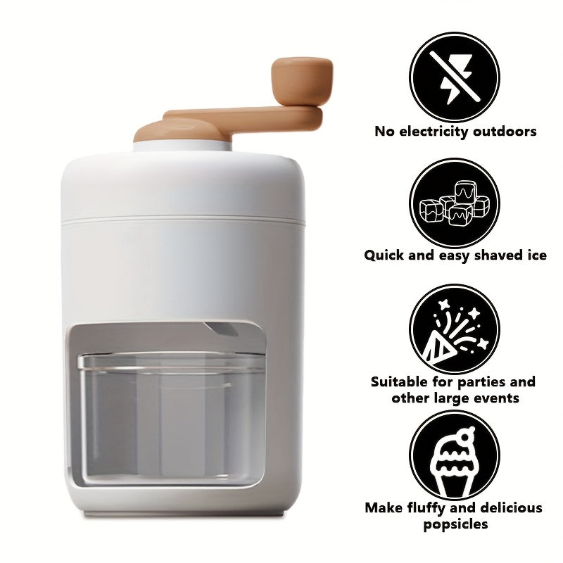 Manual hand-cranked ice shaver and smoothie maker for fruit milkshakes seafood easy to use ergonomic handle no electricity required for home restaurant
