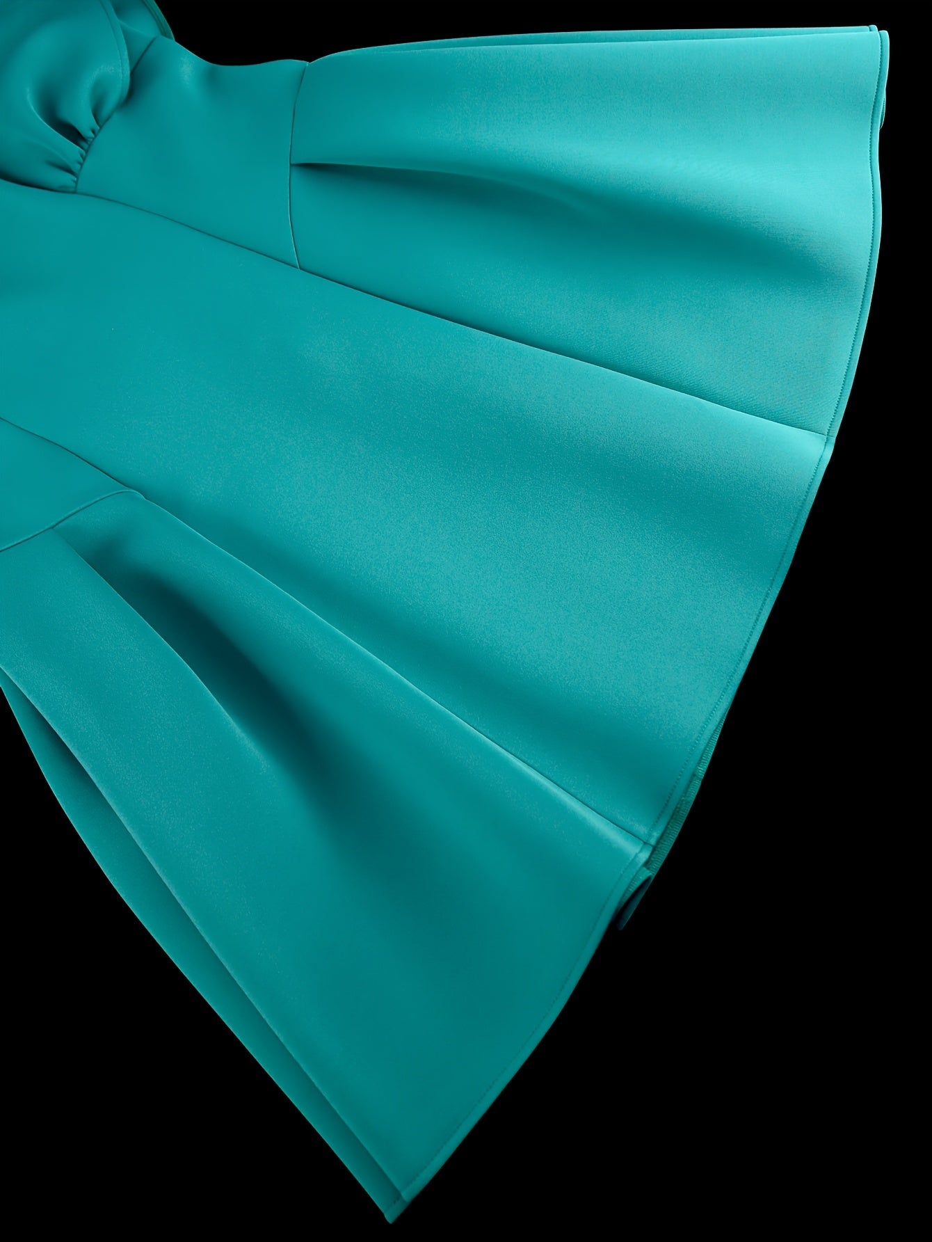 Женское платье А-силуэта короткое с расклешёнными рукавами, собранным подолом, круглым вырезом, вечернее платье