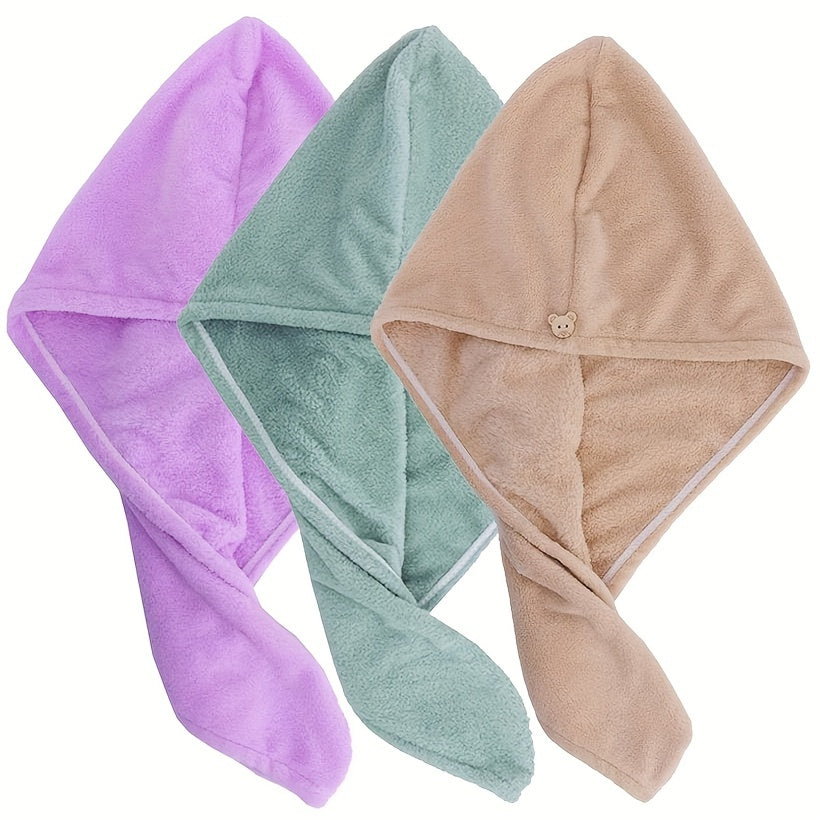 Super Soft Microfiber Hair Towel with Buttons for All Hair Types Women