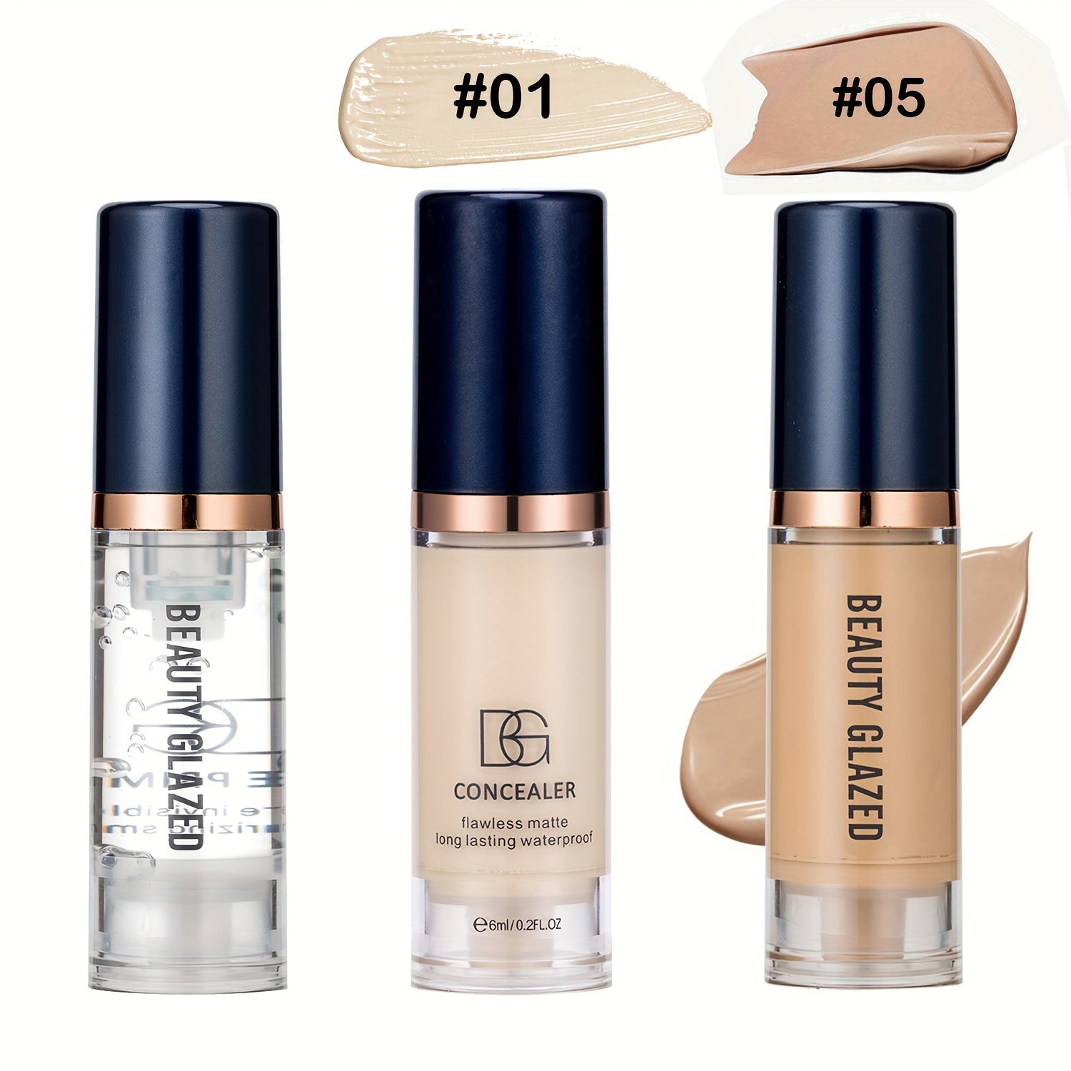 Travel Makeup Set Primer Concealer Foundation All Skin Tones Matte Liquid