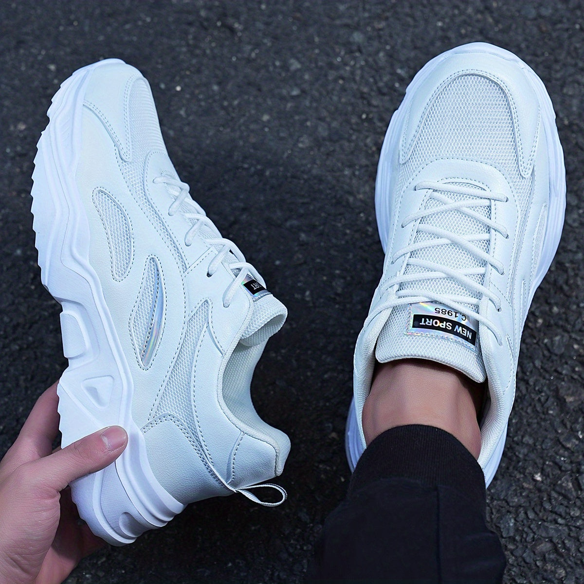 Черно-белые сетчатые кроссовки Panda для мужчин, дышащие повседневные уличные кроссовки