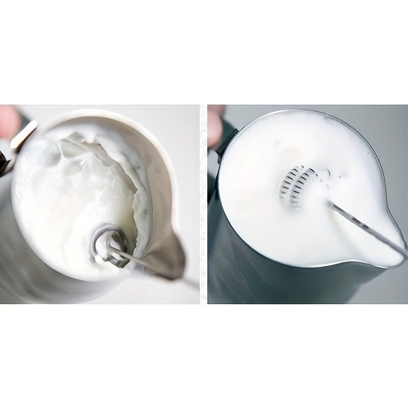 Portable Stainless Steel Electric Milk Frother Egg Beater 2-Speed Handheld Whisk
