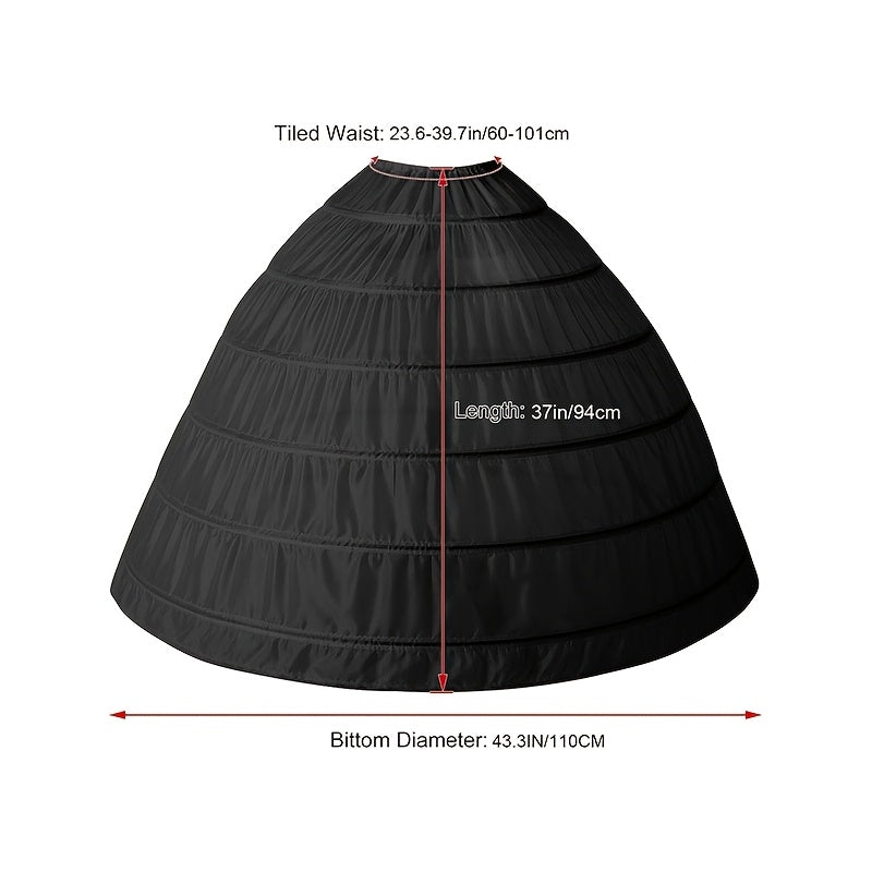 Women's Black Tulle Petticoat for Weddings and Special Occasions Polyester Easy to Wash