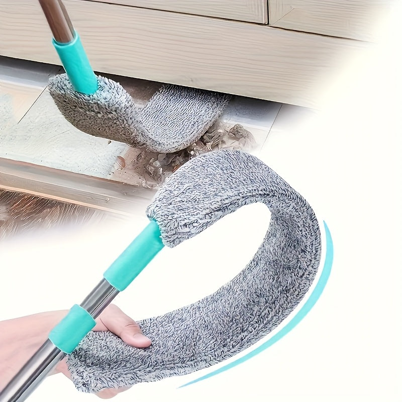 Under-Bed Duster with Static Dust Absorption, Stainless Steel Crevice Cleaner