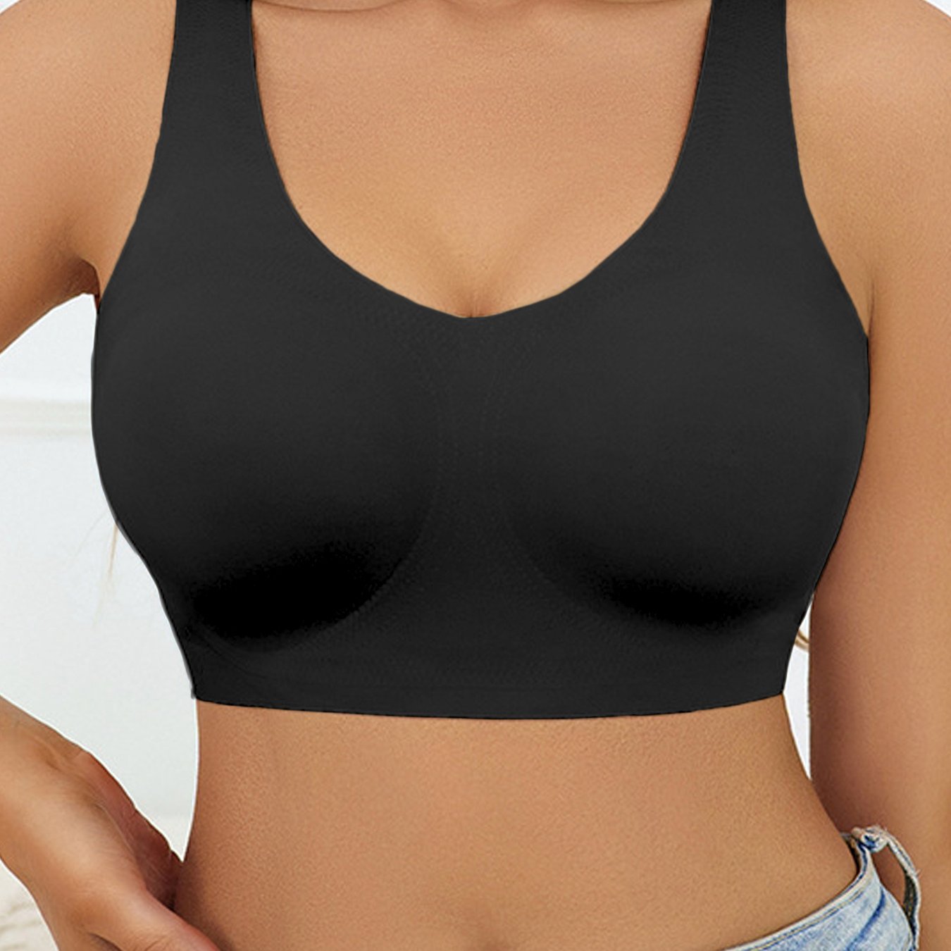 Plus-Size Padded Bralette Without Underwire for Daily Wear Yoga Running