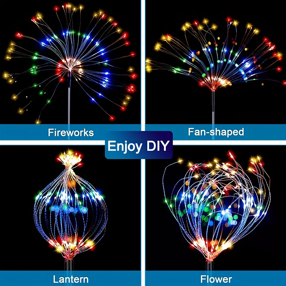 Solar-Powered Outdoor Fireworks Lights with 8 Modes 200LED 150LED 60LED