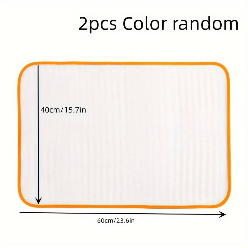 2 ta tasodifiy tartibda to'qilgan PVC dazmol matolari - uyda oson dazmol qilish uchun issiqqa chidamli qoplama va izolyatsiya pad, stressdan xoli tajriba uchun oshxona jihozlari