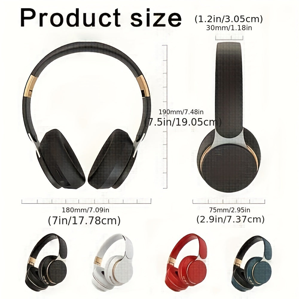 Wireless Over-Ear Headphones with Wireless 5.3, Long Battery Life, HD Sound, Soft Earmuffs, Portable Adjustable Design for Outdoor Sports and Commuting