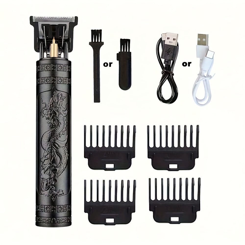 Men's Cordless Hair Clippers with USB Rechargeable Lithium Battery and 4 Guide Combs