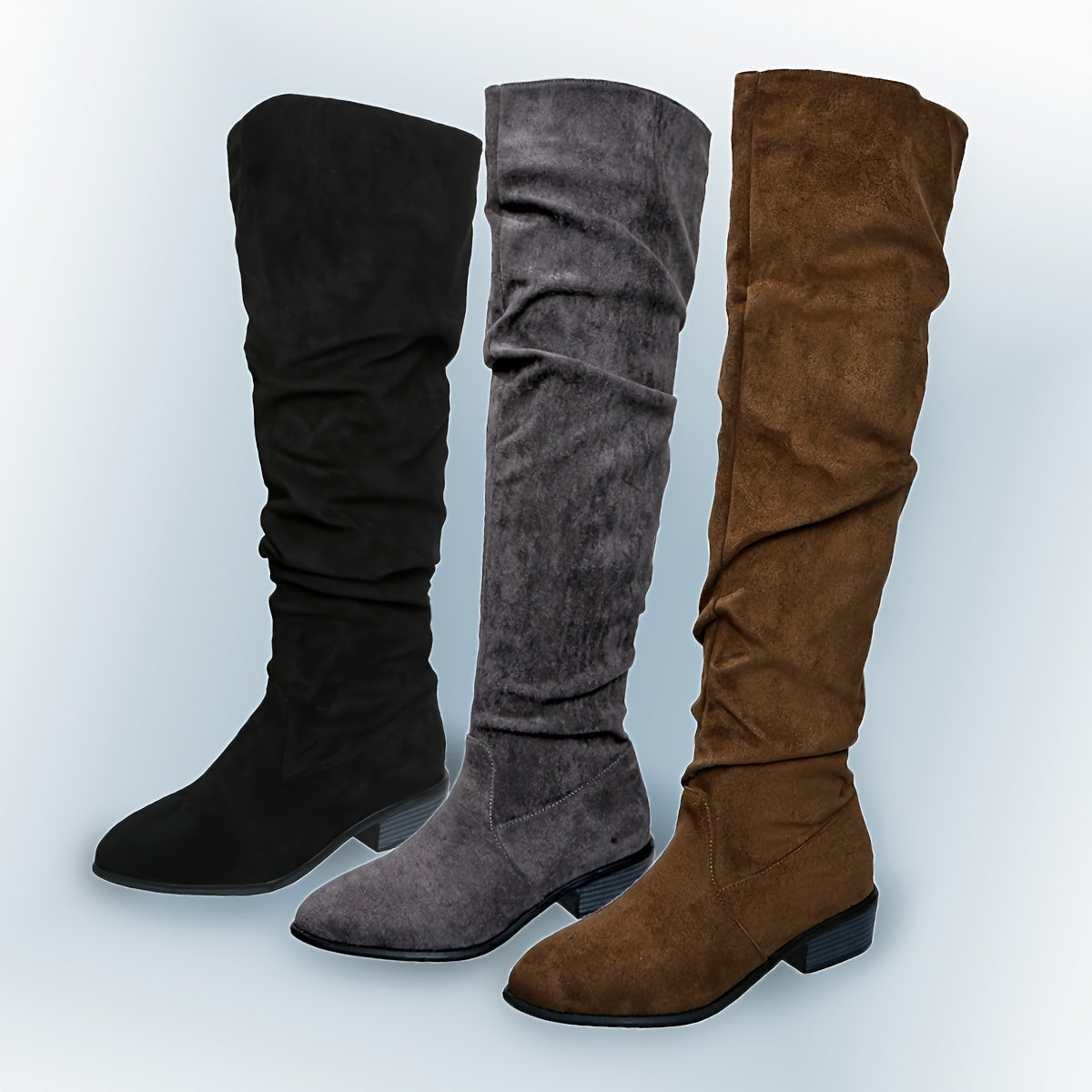 Women's Over-the-Knee Fashion Boots Leather Topstitched Versatile