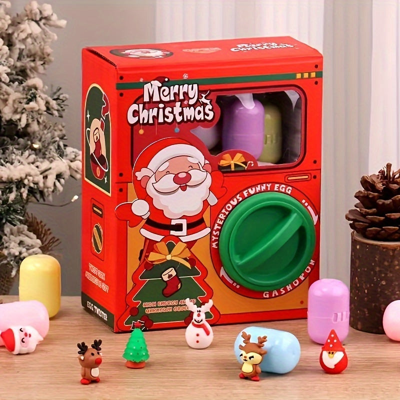 Máquina de juguetes Gashapon de regalos de Navidad para niños con 6 huevos aleatorios