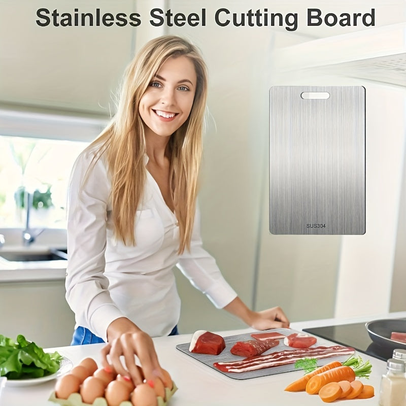Premium Titanium Steel Dual-Sided Cutting Board Food Grade Durable Kitchen Tool