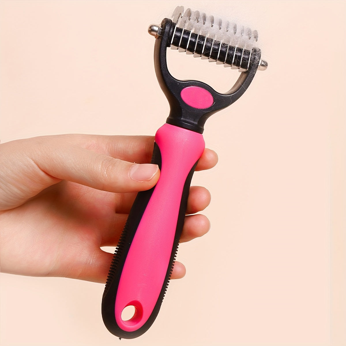 Dog Undercoat Hair Removal Comb Double-Sided Non-slip Slicker Brush for Grooming