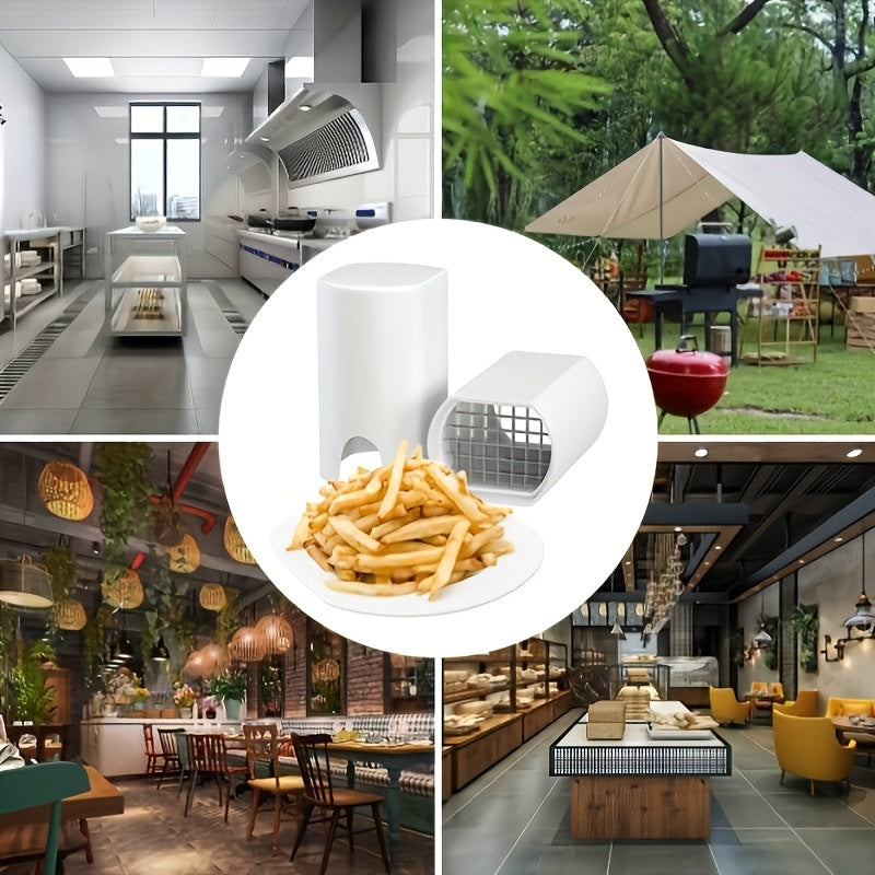 White French Fry Cutter with Lid 44 Grid Stainless Steel Potato Slicer Kitchen Gadget