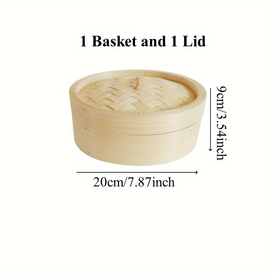 Cesta de bambú de 20cm para cocinar dumplings, pescado y carne