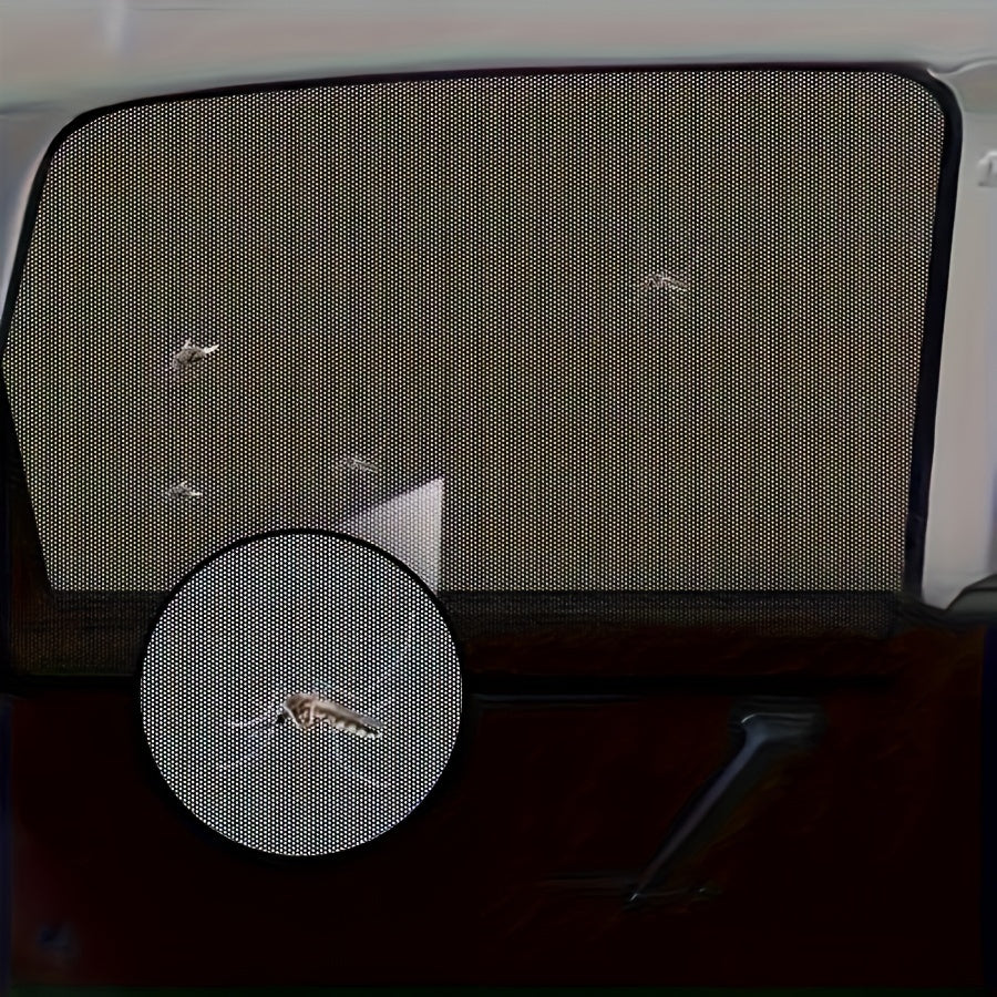 Набор из 2 солнцезащитных шторок для автомобильных окон, дышащая сетка, задние и боковые накладки