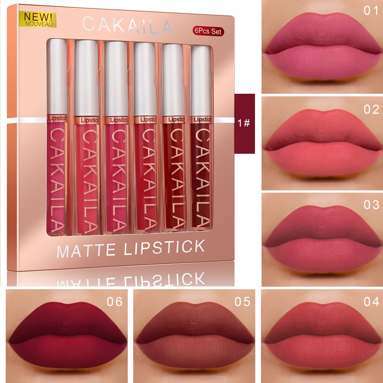 Set de 6 glosses labiales para mujer, hidratantes y humectantes, colores variados