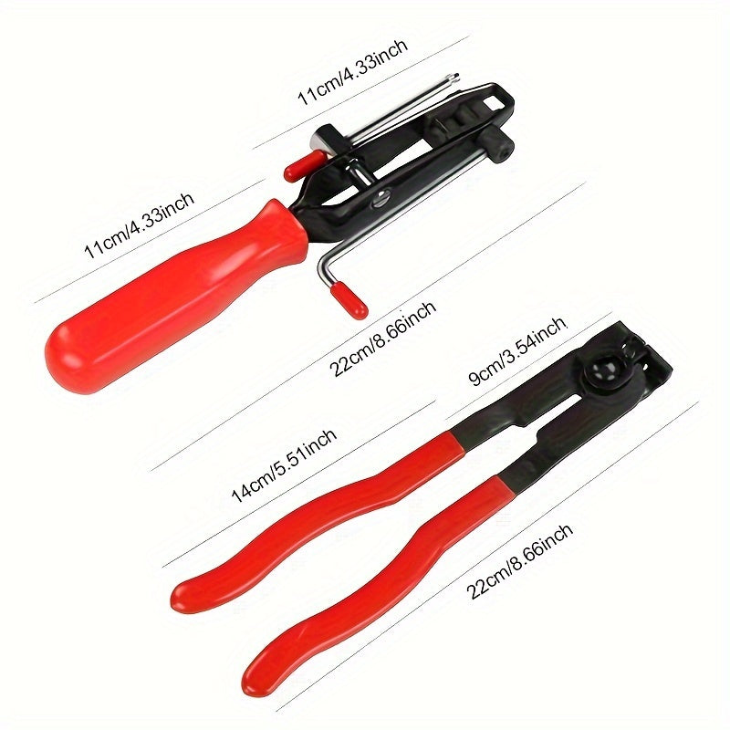 Juego de 2 pinzas para abrazaderas de juntas CV para vehículos, rojo, herramienta automotriz